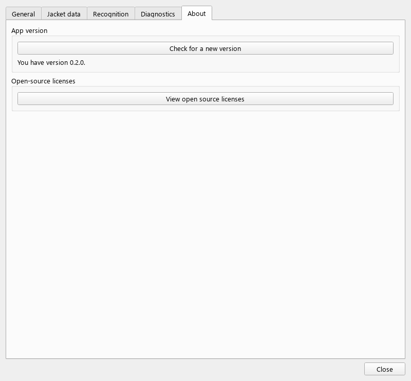 버전 확인·라이선스 — English UI
